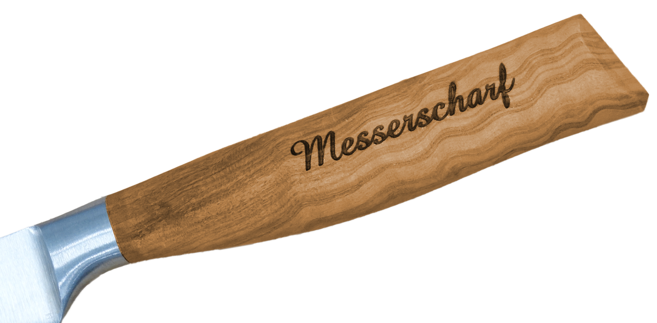 Schälmesser Tourniermesser mit Olivenholz Griff, gebogene Klinge 7cm