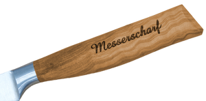 Brotmesser, Wellenschliff Klinge 22cm, Olivenholz Griff